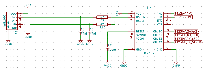 usb connector and FT230X