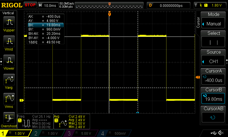 pin toggle every 20ms capture