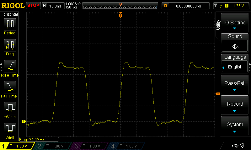 24MHz oscillator scope capture